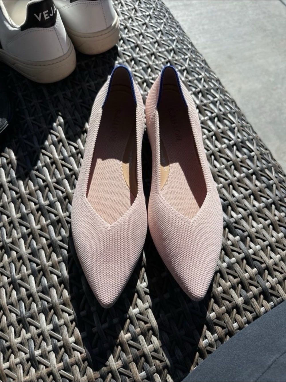 Rothy's Women's Pink Knit Pointed Toe Flats Slip-On Shoes